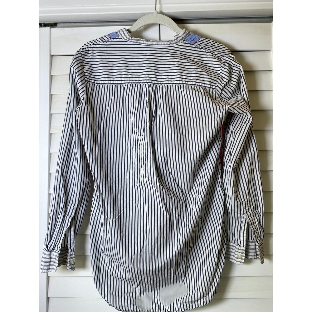 Gap Womens Blue Cotton Pintuck Tuxedo Shirt , Embroidered, BOH, Office | Small - Picture 3 of 7